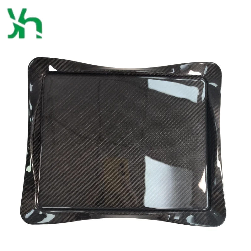 Bandeja para servir de fibra de carbono seca 3K, patrón de tejido de sarga, placa liviana y duradera