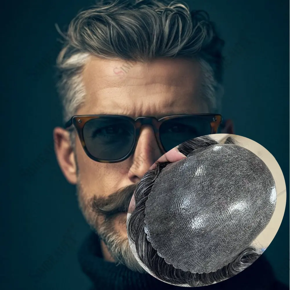 

Мужской парик-накладка 1b30: серо-черный, с естественной линией роста волос, из натуральных человеческих волос, черный, коричневый, светлый, суперпрочный, на тонкой микро-кожаной основе, капиллярный протез