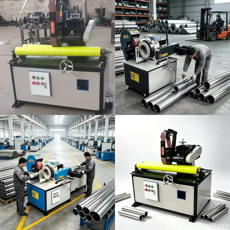 Metal Pipe Processing Equipment Round Tube External Polishing Machine Stainless Steel Tube Mirror Finish Grinding Polisher