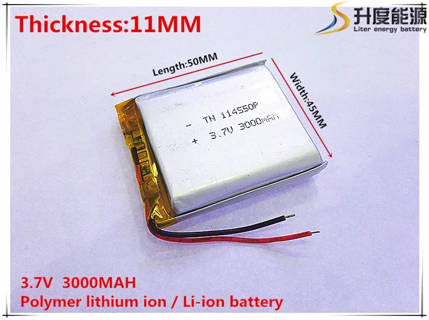 5pcs [SD] 3.7V,3000mAH,[114550] Polymer lithium ion / Li-ion battery for TOY,POWER BANK,GPS,mp3,mp4,cell phone,speaker