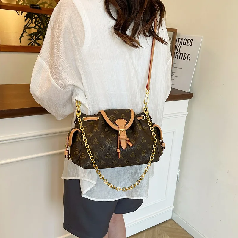 

2025 Luxury Monogram Shoulder Bag Women | Classic Chain Strap Hobo Purse | Elegant Underarm Handbag | Vintage Designer Inspired