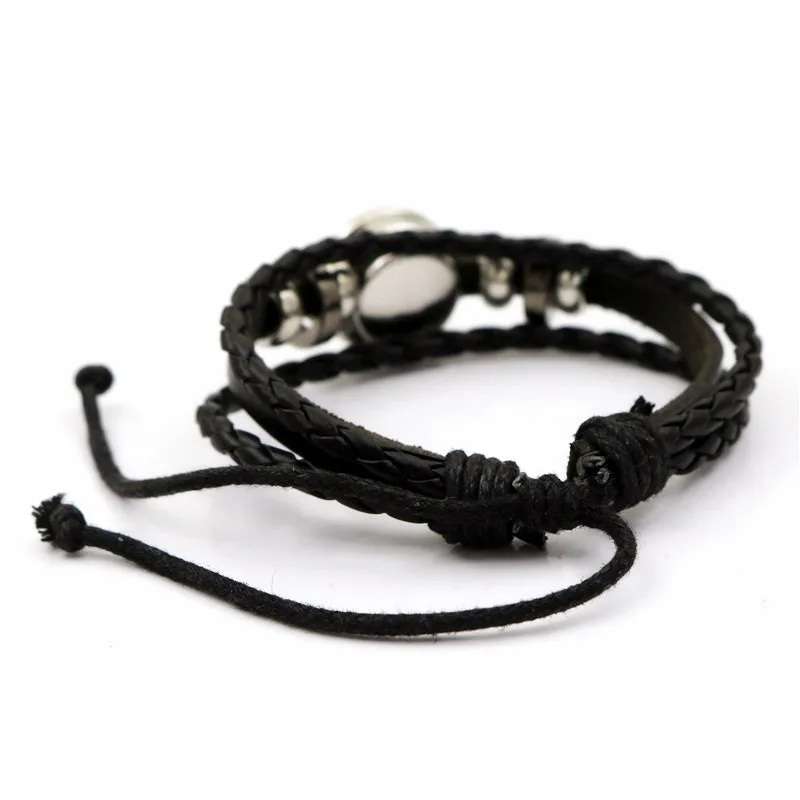 Soccer Basketball Leather Bracelet  Versatile Sports Ball Baseball Volleyball Women Beaded Bracelet Hand Jewelry