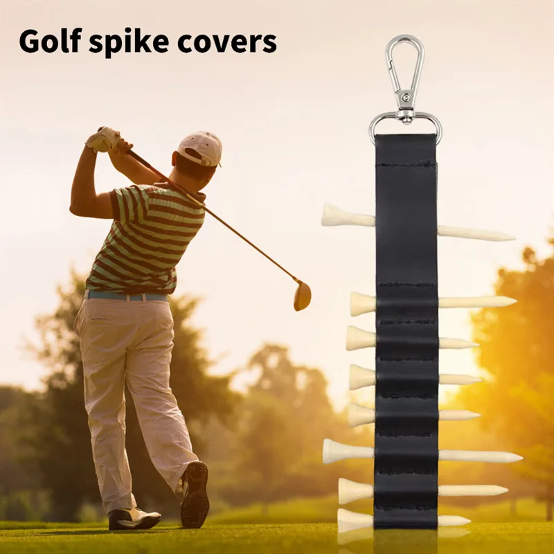 

Портативный чехол для хранения ногтей для гольфа из искусственной кожи, сумка для сбора ногтей для гольфа, легкие сумки для ногтей с шариками, подвесные спортивные аксессуары