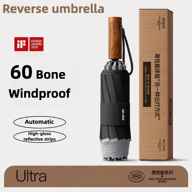 Reinforcement Windproof Anti-rebound Automatic Reverse Umbrella, Sun and Rain Protection, Folding Umbrella  for Men and Women,