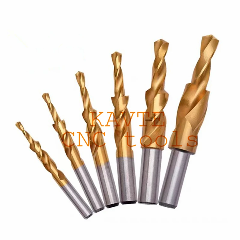 1PCS Counterbore Twist Step Drill 90/180 Gradi contenente cobalto HSS M3 M4 M5 M6 M8 M10 M12 Foratura dei metalli Smusso Step Drill