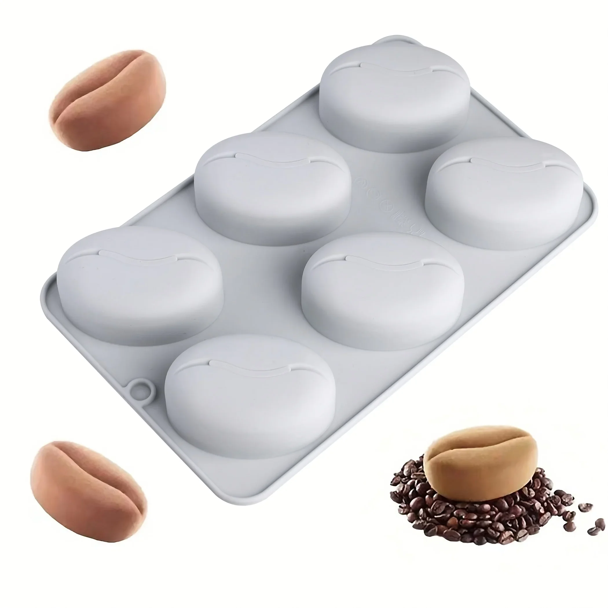 Molde de Silicona para Granos de Café - Molde Antiadherente para Hacer Chocolate, Dulces, Galletas, Jabón y Diversos Manualidades (Uso Versátil)