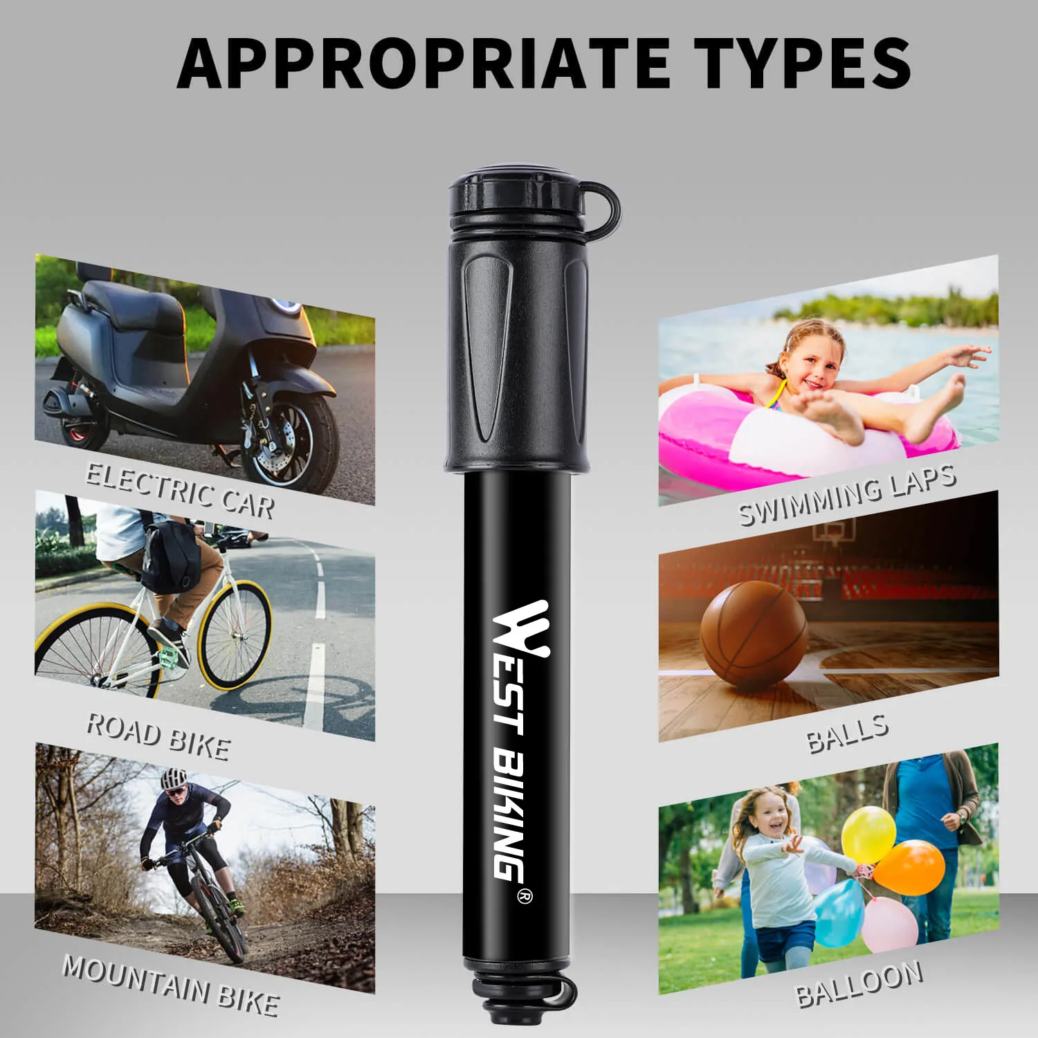 WEST BIKING 100PSI Bicycle Pump Aluminum Alloy High Pressure Hand Mini Bike Pump Tire Air Inflator Portable MTB Road Bike Pump