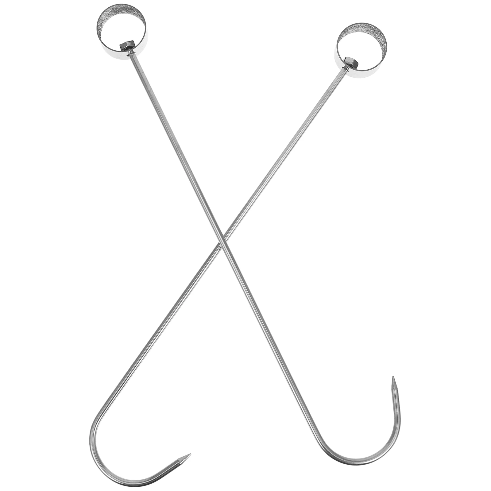 

2Pcs Stainless Steel Roast Duck Hooks Heavy Duty Meat Hangers for Grilling Bbq Butchering Poultry Processing Tools