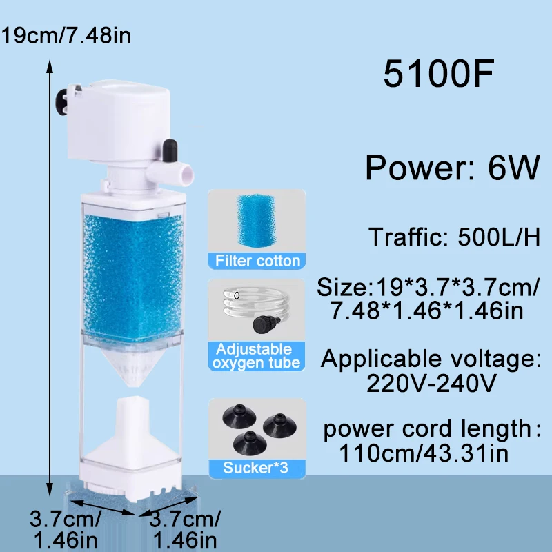 Aquarium-Filterpumpe Fischbecken Tauchbare Luft-Sauerstoff-Belüfterpumpe Interne Wasserpumpe 220V Anti-Rückfluss-Wasserpumpe Wellenerzeuger ﻿ – Detail 2