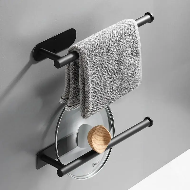Stainless Steel Paper Towel Holder Under Cabinet Wall Toilet Roll Paper Holder Lengthen Tissue Hanger for Kitchen Bathroom RV