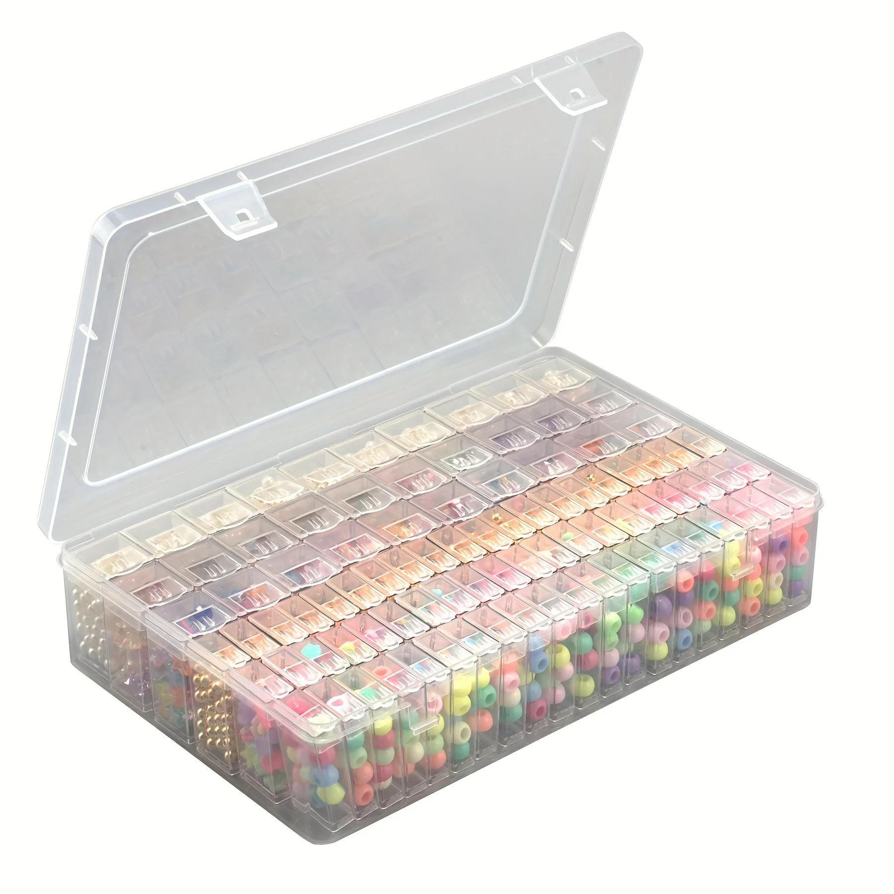 صندوق تخزين بلاستيكي ذو سعة كبيرة 90/56 |   تصميم شفاف، مقصورات مختومة بشكل فردي لأدوات الرسم الماسي،