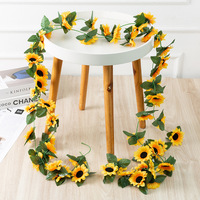 2.3m Sunflower Artificial Flowers Vine Fake Sunflower Vine Flower Rattan for Wedding Party Christmas Garden Decoration