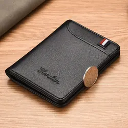 Ultra Thin Men's Wallet Vertical Multi Card Holder Small Slim Wallets Driver's License Youth Mini Student Card Case Bag