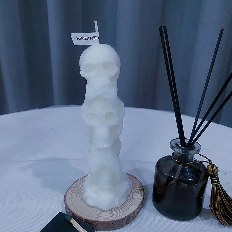 قالب شمع جمجمة رعب مصنوع يدويًا ، سهل الاستخدام ، ديكور حفلة عيد الهالوين ، علاج عطري منزلي ، رأس شبح