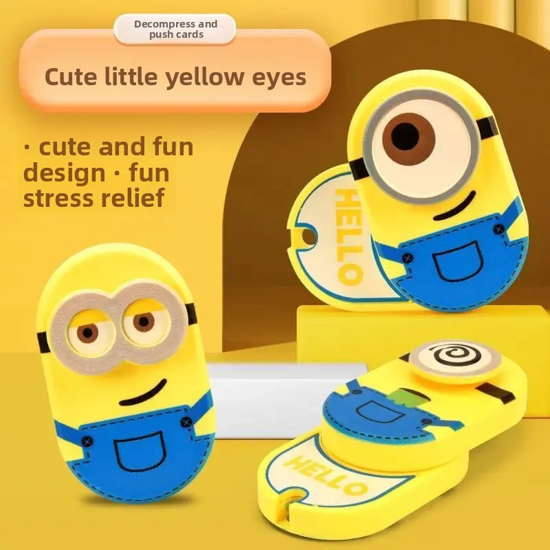 

Minions cartoon cute pendant kawaii student rhythm magnetic spinning stress relief toy keychain anime merchandise wholesale