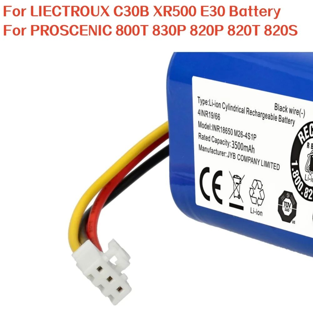 Original 14.8V 3500mAh Rechargeable Li-ion Battery INR18650 M26-4S1P for LIECTROUX C30B Robot Vacuum Cleaner.