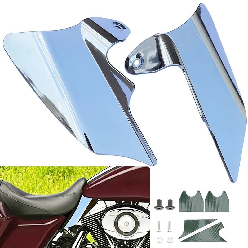 Motorcycle Front Reflective Saddle Shields Air Heat Deflector For Harley Touring Electra Glides Road Kings Street Glides 97-07