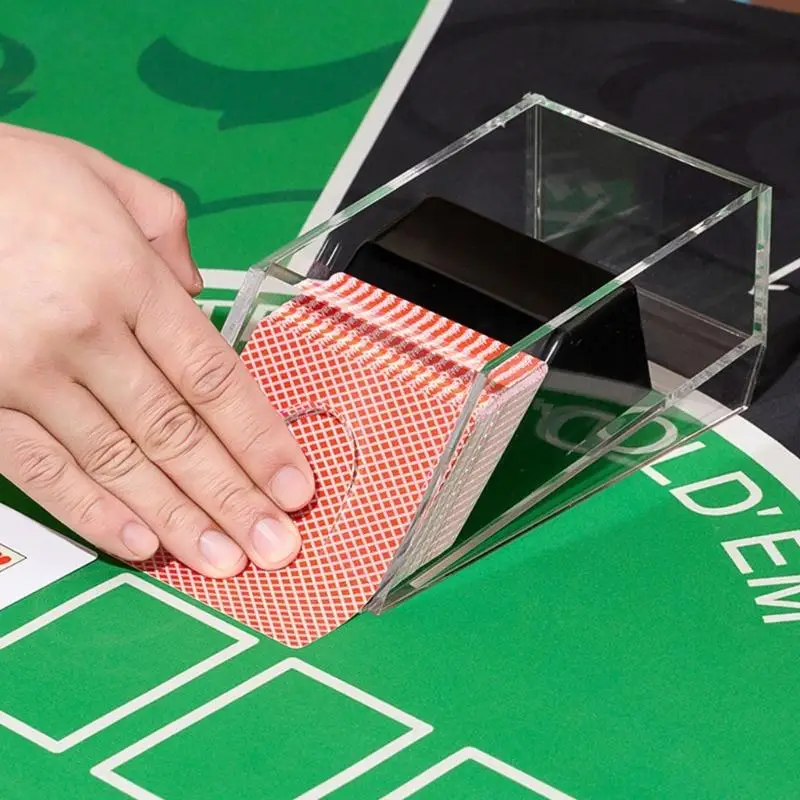 652F لعبة بلاك جاك الحذاء تجاهل صينية بطاقات للعب التعامل مع الأحذية الاكريليك بلاك جاك موزع بطاقة التعامل حامل الحذاء للعبة #3