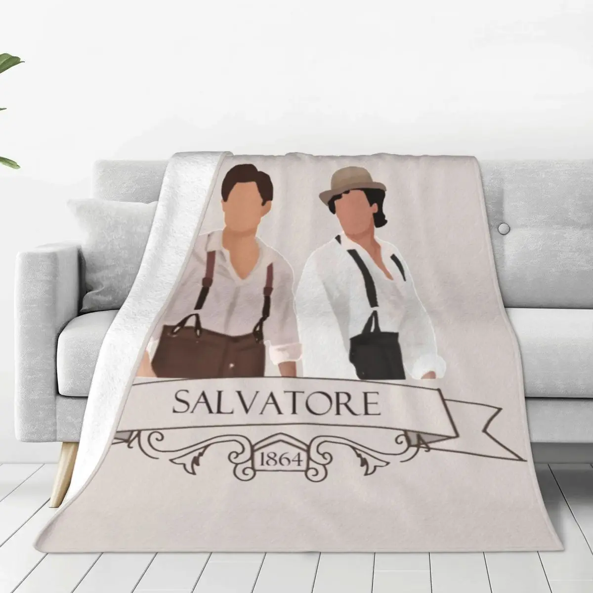 Salvatore Ampire Diaries TV Show Merchandise Blanket Flannel Home Throw Blankets Relax Super Warm for Bedroom Rug Piece