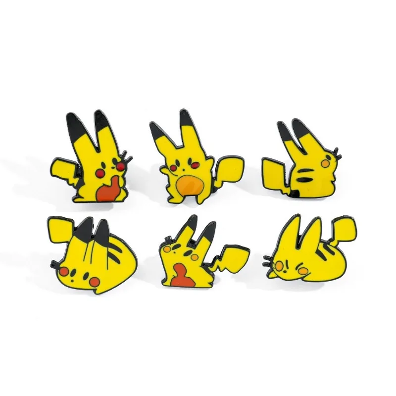 

Pokemon Pikachu Cartoon Metallic Pins Anime Figures Q Figural Schoolbag Clothing Decoration Brooch Kawaii Children Birthday Gift