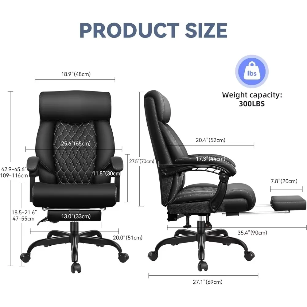 Silla de oficina reclinable con reposapiés para el hogar, sillón ergonómico de Espalda alta con soporte lumbar