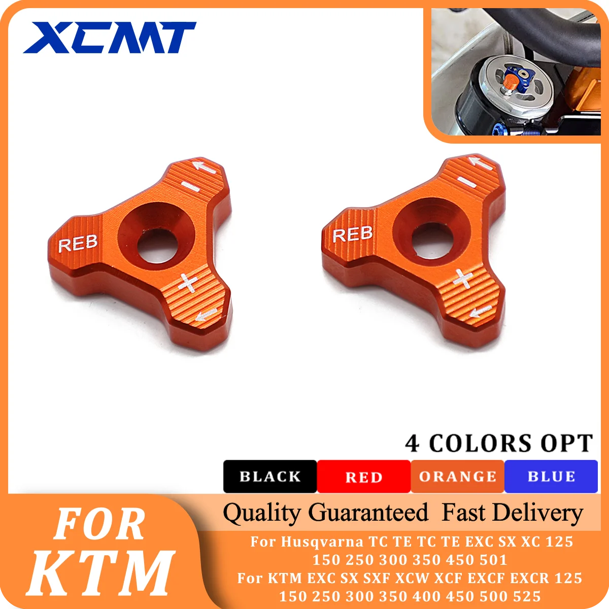 CNC 48mm Front Shock Absorber Fork Knob Adjuster Bolt For KTM EXC SX SXF XCW XCF EXCF EXCR 125 150 250 300 350 400 450 500 525