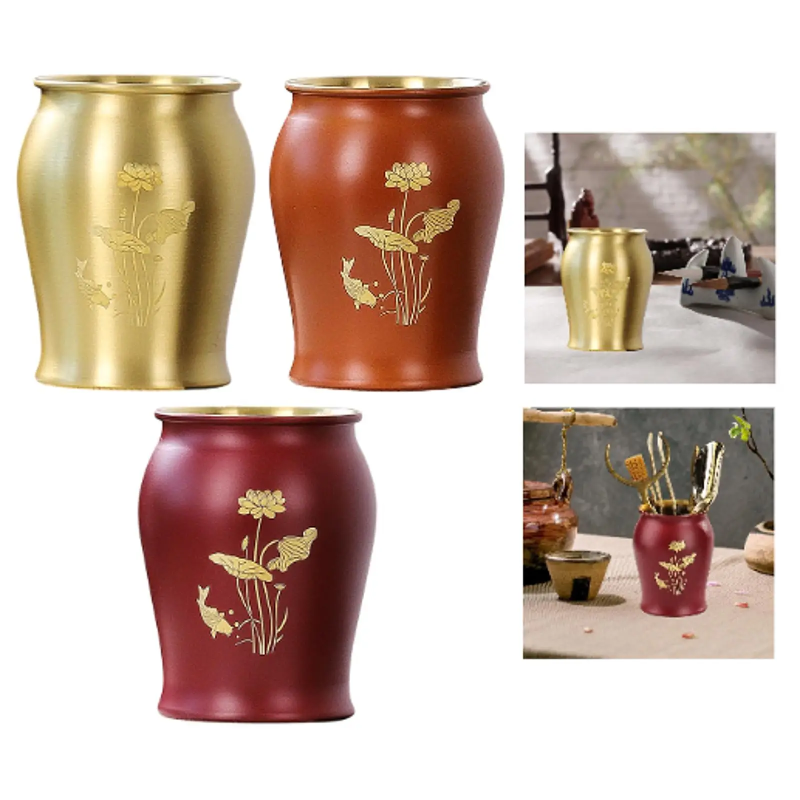 

Metal Pen Holder Pencil Organizer Tea Accessories Elegant Traditional Multi Purpose Table Decor Creative Brush Holder