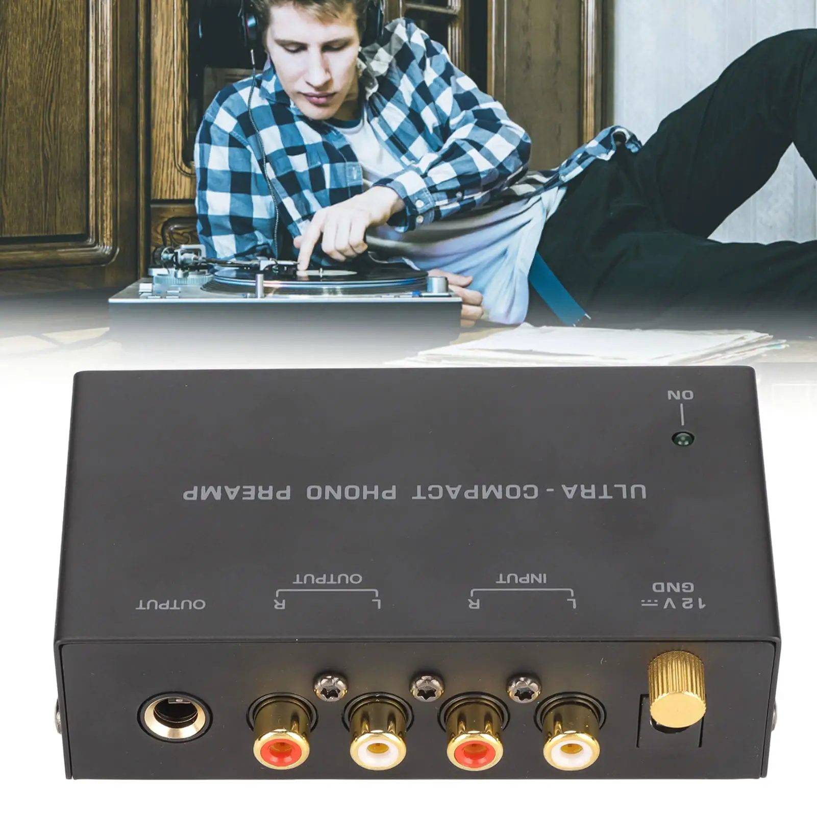 

Phono Preamp Preamplifier with Level Control & 1/4 Interfaces for PP400 Turntable