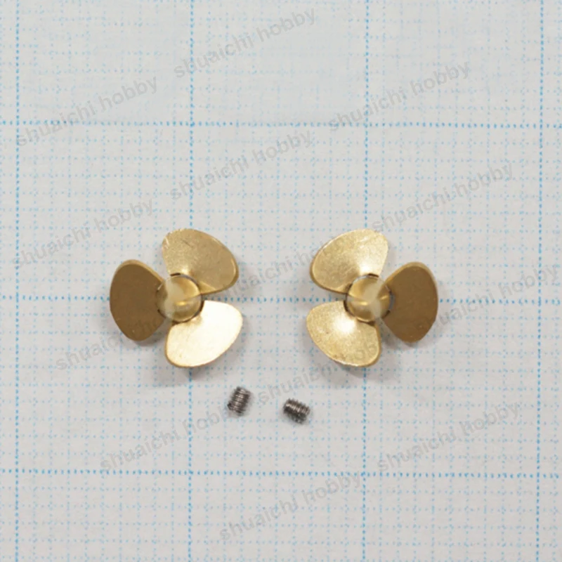 1 paio di fori per albero diametro 1mm modello di elica accessori per navi diametro esterno 8mm/9mm 3 lame puntello in ottone per barca in scala