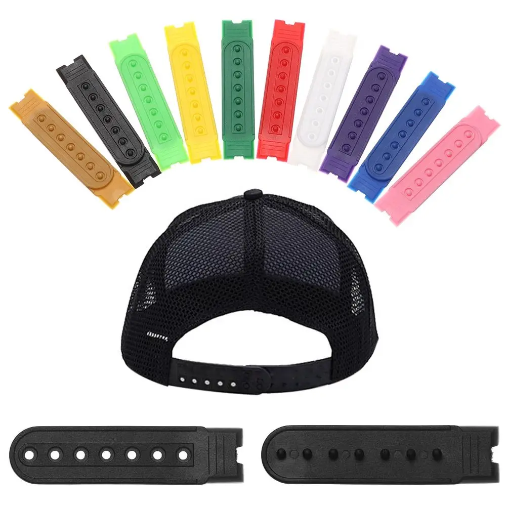 5 Sets Baseball Cap Clip Snapback Strap Colorful Replacement with 7 Holes Hats Fasteners Buckle Extender for Cowboy Hat