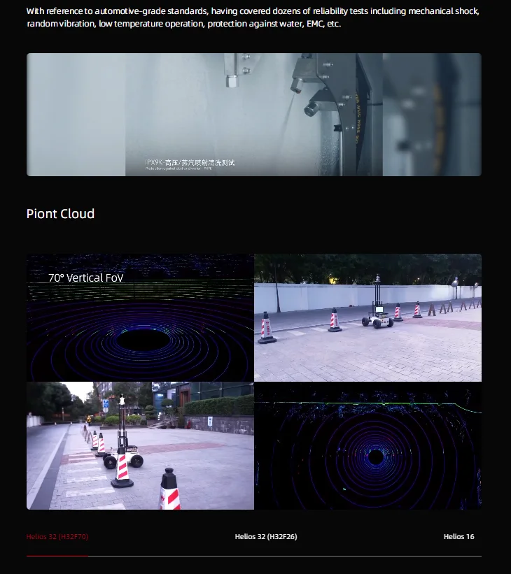 Sensore robot Robosense Helios 32/16-raggio 3D Lidar Helios 32/16