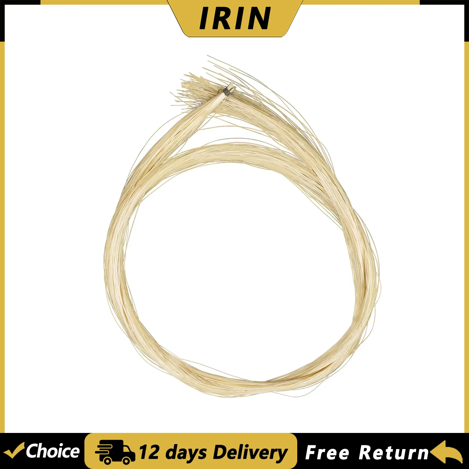 IRIN Violin Bow Hair Natural White Horsehair Horsetail Hair 4/4 3/4 1/2 1/4 1/8 Violin Bow Hair String Instrument Accessories
