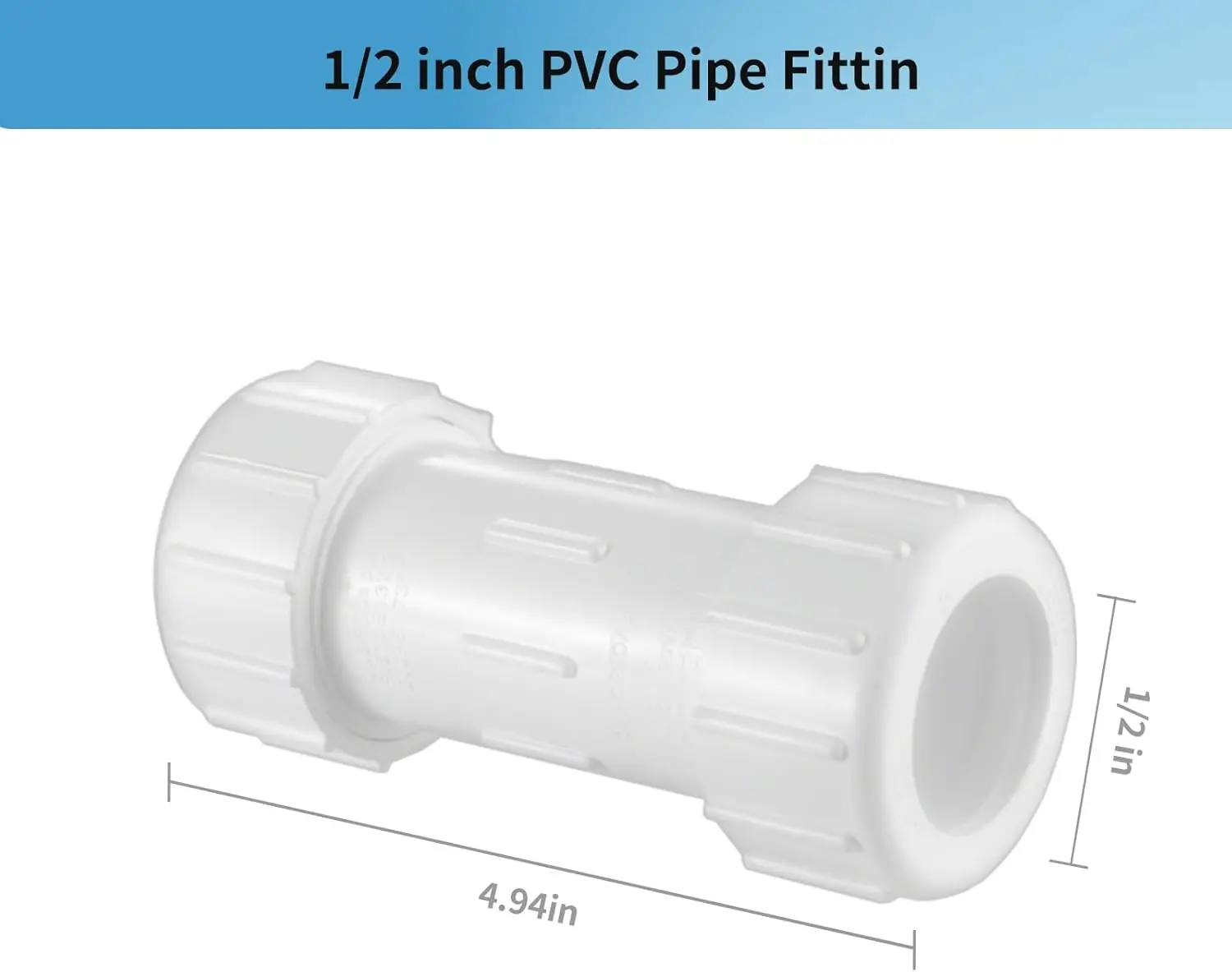 LESSO 1/2 인치 PVC 압축 커플링, 파이프 연결, IPS 커플링, 압축 피팅, 빠른 연결 배관 4팩