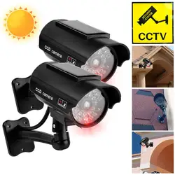 Outdoor Solar Simulation Camera Waterproof Dummy Camera Home Safe CCTV Surveillance Simulation Fake Camera LED Flashing Light