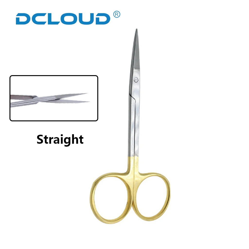 1Pc Dental Surgical Scissors Stainless Steel Dentistey Tools Straight Curved Tips Operating Scissors Odontología Forceps