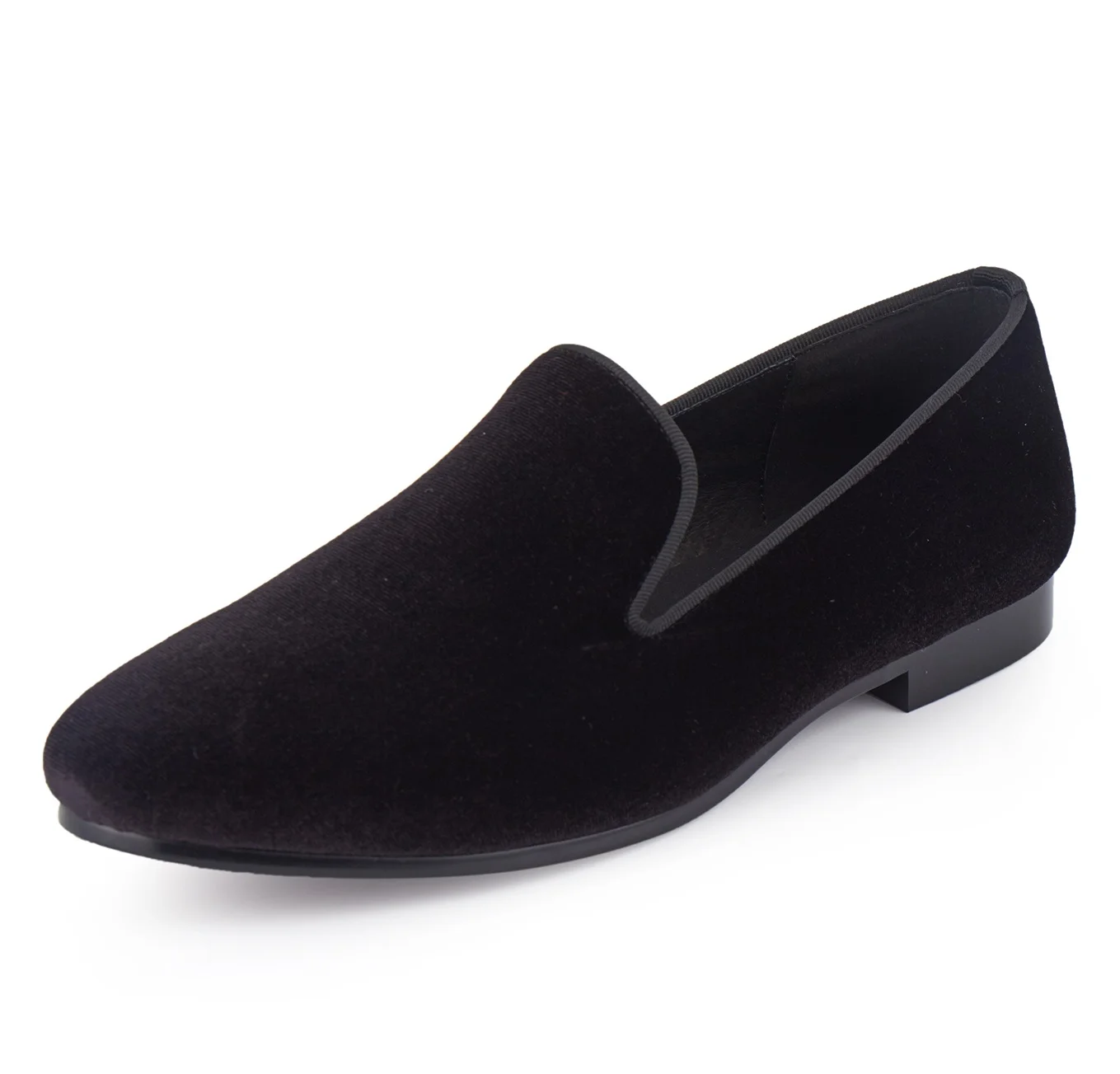 Mens Velvet Dress Loafers Slip On Black Classic Formal Shoes Students Prom