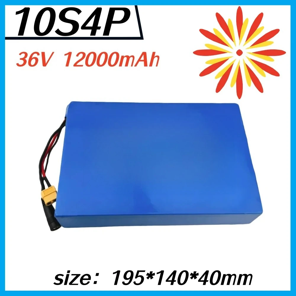 حزمة بطارية ليثيوم ذات سعة كبيرة جدًا 36 فولت 12000 مللي أمبير في الساعة 10S4P 18650 مع BMS، لأداة التنقل على لوح التزلج الطويل بقدرة 500 وات #1