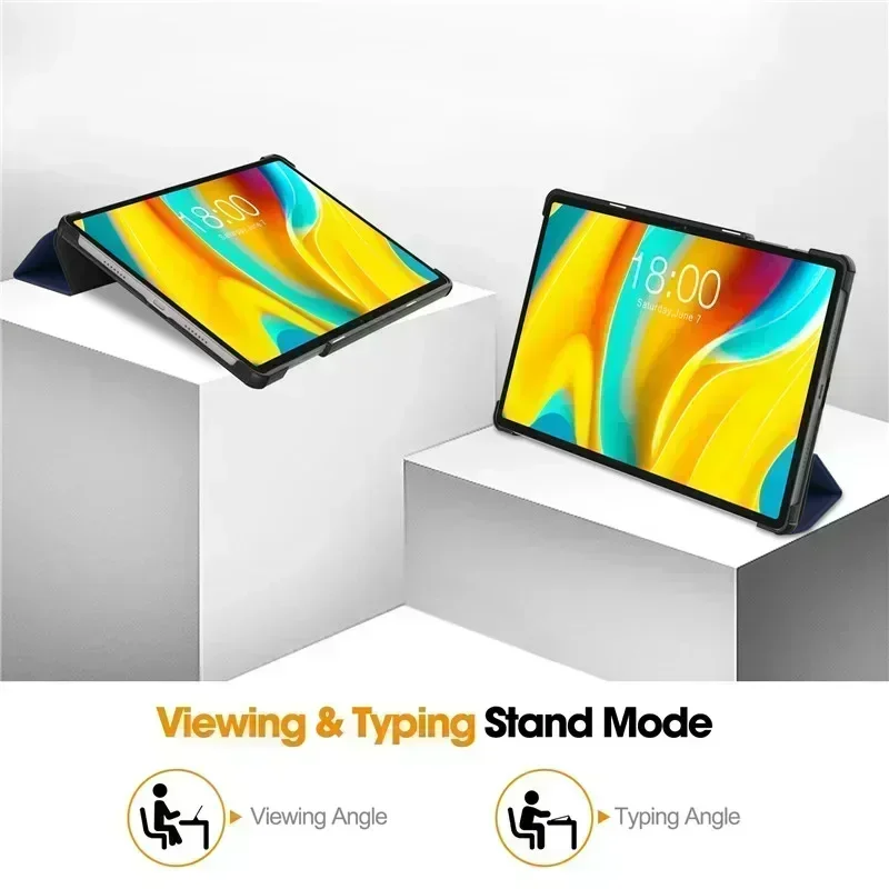 Casing kulit untuk Teclast t50 pro, casing 11 "lipat tiga, pelindung cerdas kulit magnetik untuk Teclast t50 pro 2023 Tablet