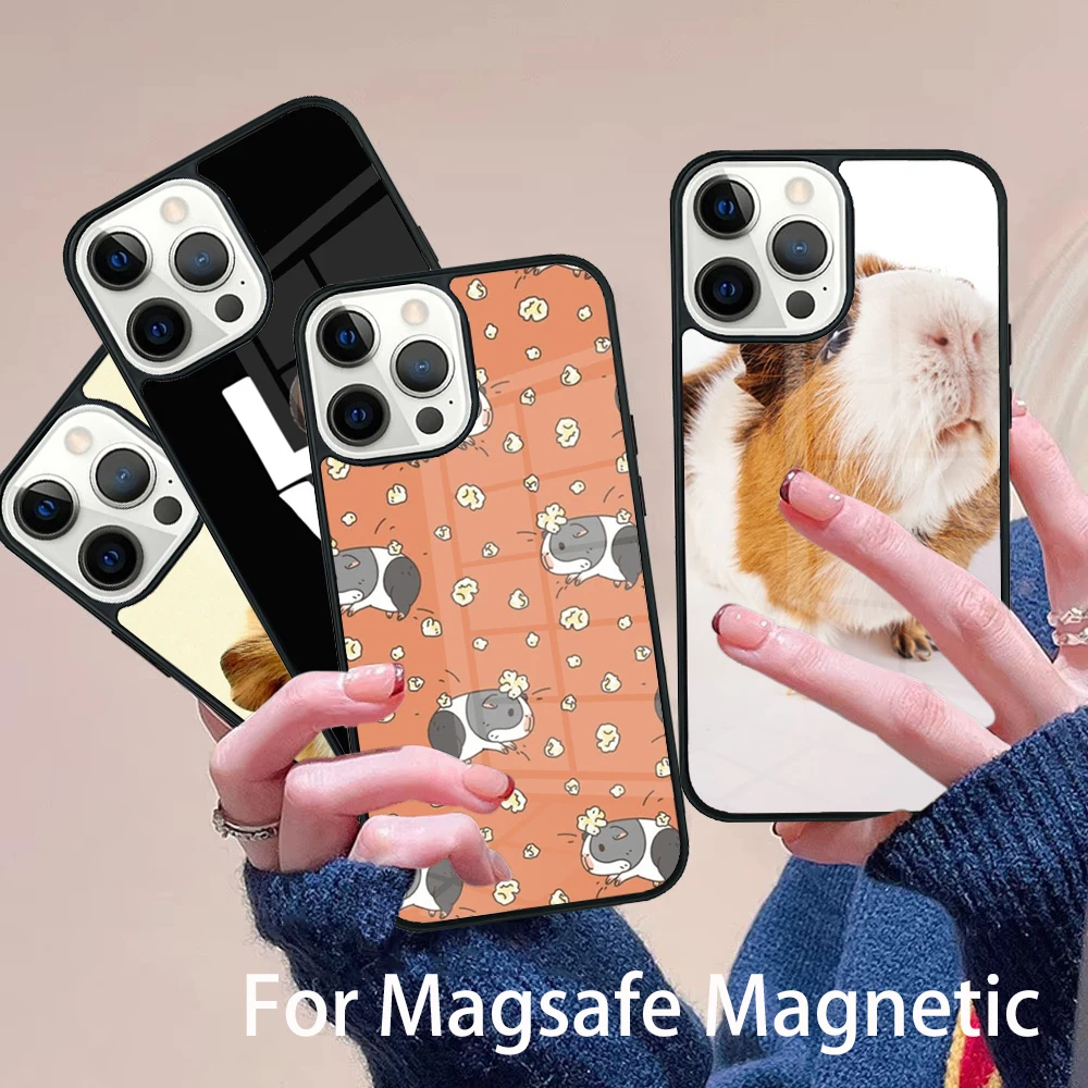 

Cute Animals Guinea Pig Phone Case Magesafe Magnetic Wireless Charge Cover For IPhone 16 11 12 13 14 15 Pro Max Plus Mini
