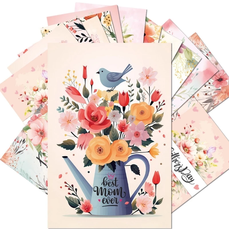 12 pezzi cartoline per festa della mamma per inviare biglietti auguri fatti a mano per madre e le nonne kxre