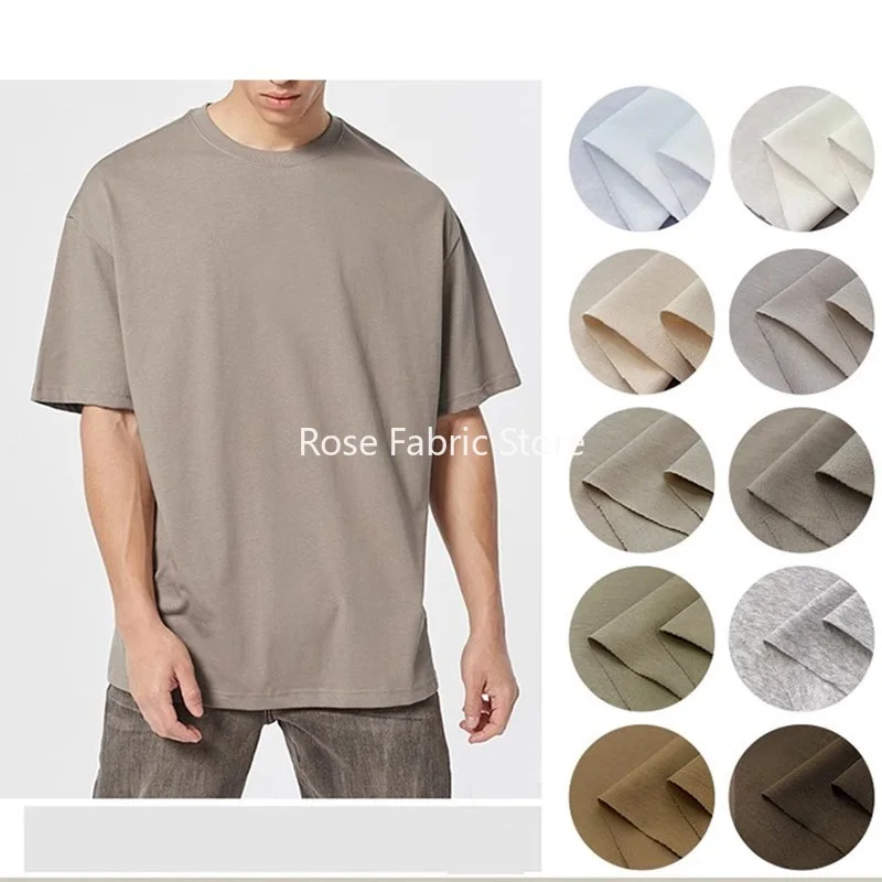 

1 Meter Knitted Jersey Fabric Double Yarn Thick For T Shirt Cotton Elastic High End Diy Sewing Clothes Hoodies 430g/m