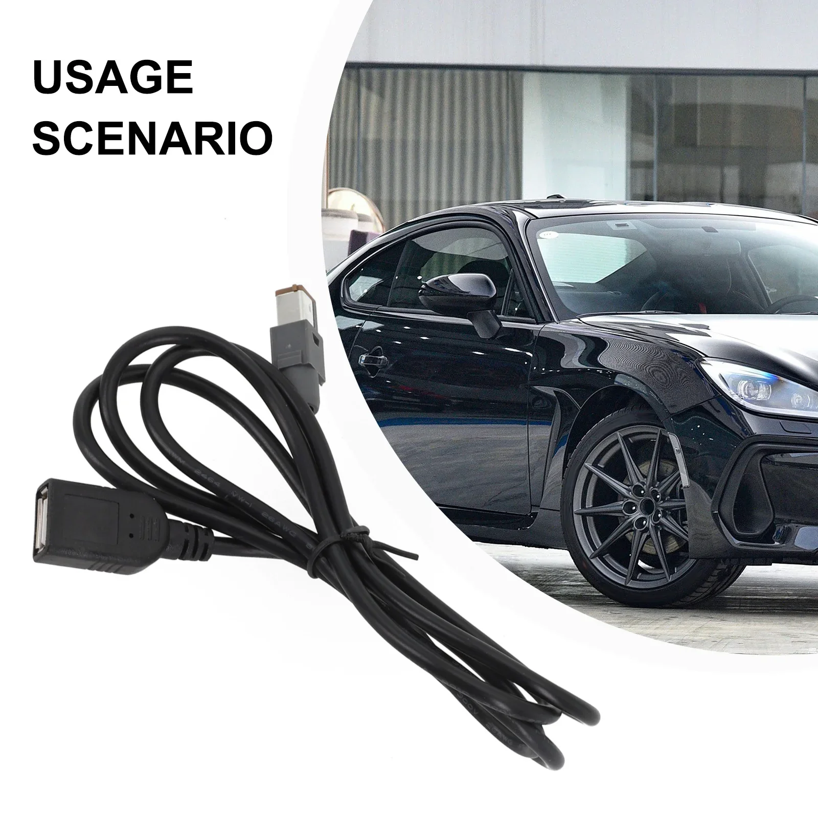 Practical Direct Installation New Car USB Cable USB Adapter Aux Audio Input Car Car USB Cable Radio Black 100cm