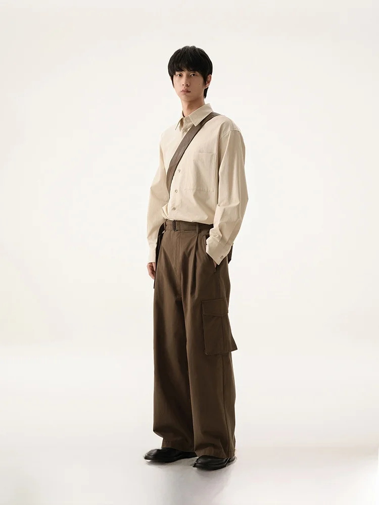 

WHITT EPURE WP White River Lyocell Cotton Blend Casual Long Sve irt with Patch ket Loose Fit Men's Autumn irt