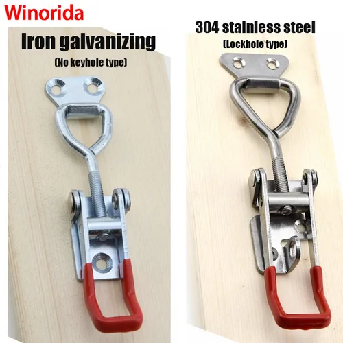 Imagen 2 del producto Accesorios caja de herramientas ajustable pestillo de palanca de Metal cierre de captura abrazadera de liberación rápida herramientas de abrazadera de palanca de empuje antideslizante 2 uds