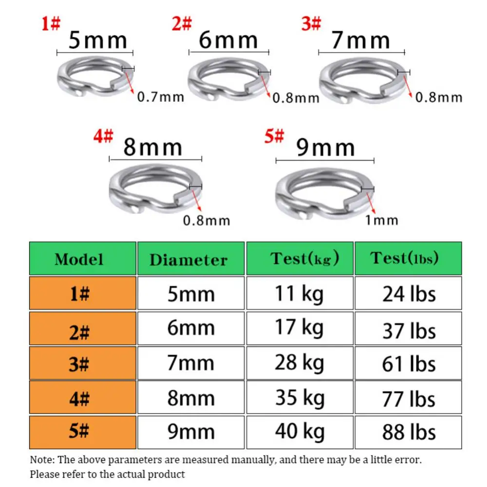 50pcs Fishing Rings Stainless Steel Split Ring High Quality Oval Split Double Connecting Ring For Fishing Lure Hook Accessories