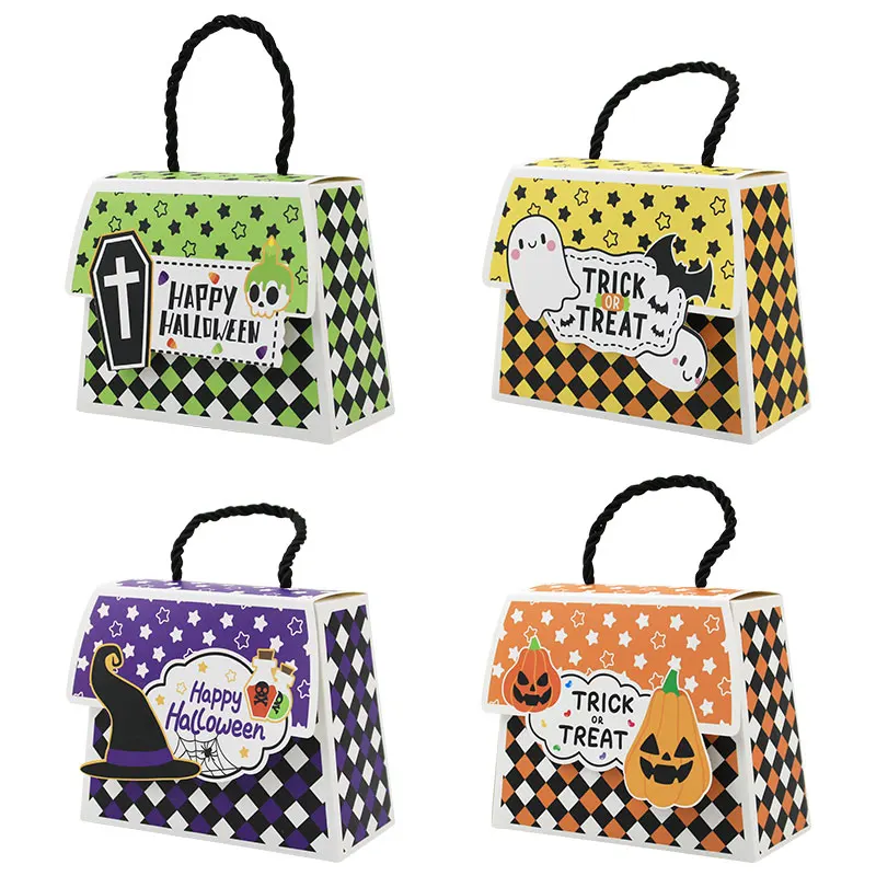 12/24/36 Stück Halloween-Geschenkboxen mit Design – faltbare, robuste Party-Geschenkboxen aus Pappe