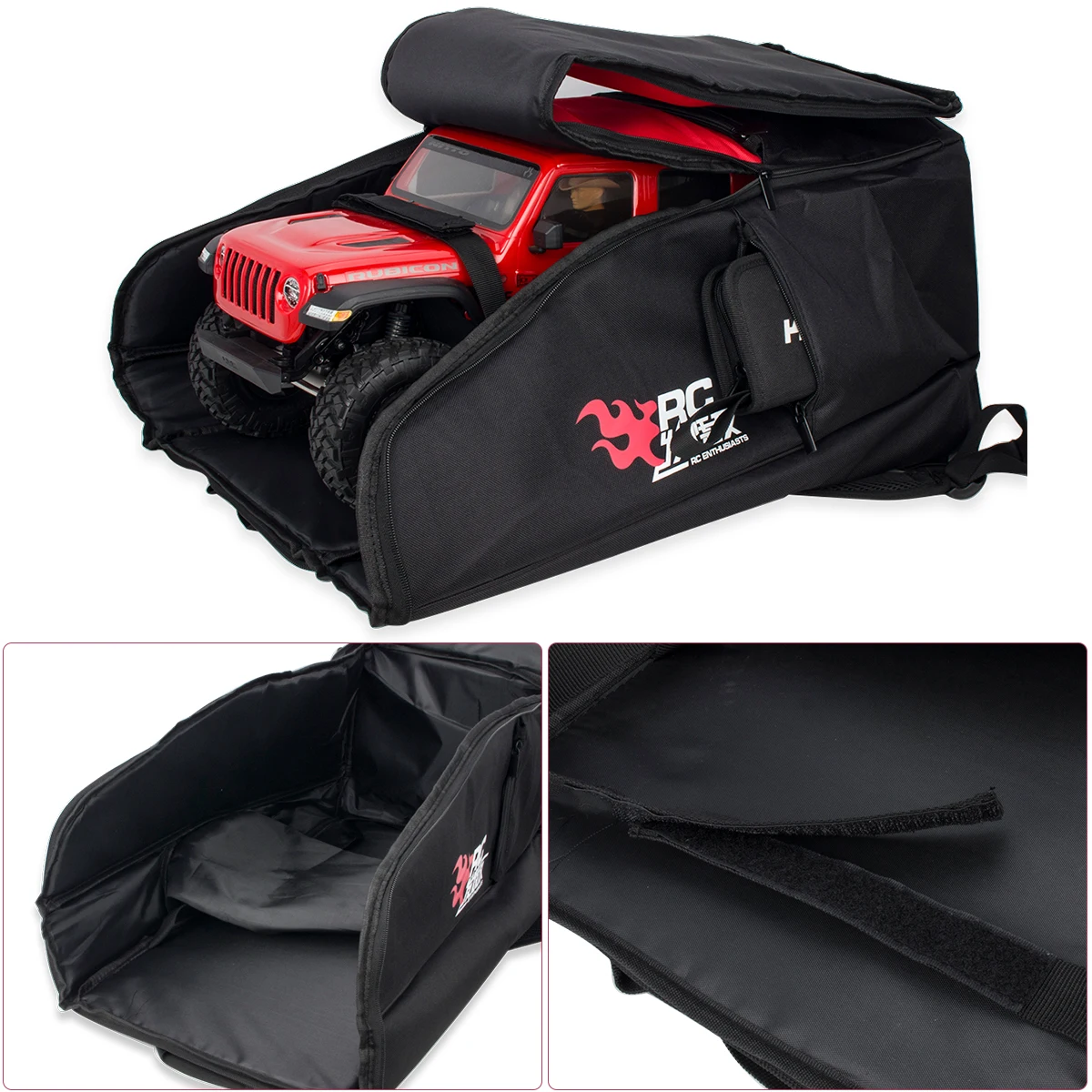 กระเป๋าเป้สะพายหลังสำหรับเก็บรถบังคับวิทยุขนาดใหญ่ กันน้ำ สำหรับรถบังคับวิทยุขนาด 1/10 Crawler Axial SCX10 Capra TRX4 TRX6 D90 TF2 CC01 กระเป๋าสำหรับพกพาสำหรับกิจกรรมกลางแจ้ง