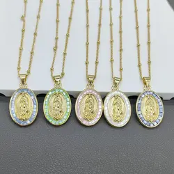 New Religious Sea Shell Our Lady Guadalupe Virgin Necklace For Women Exquisite Statue Pendant Neck Amulet Jewelry Gift