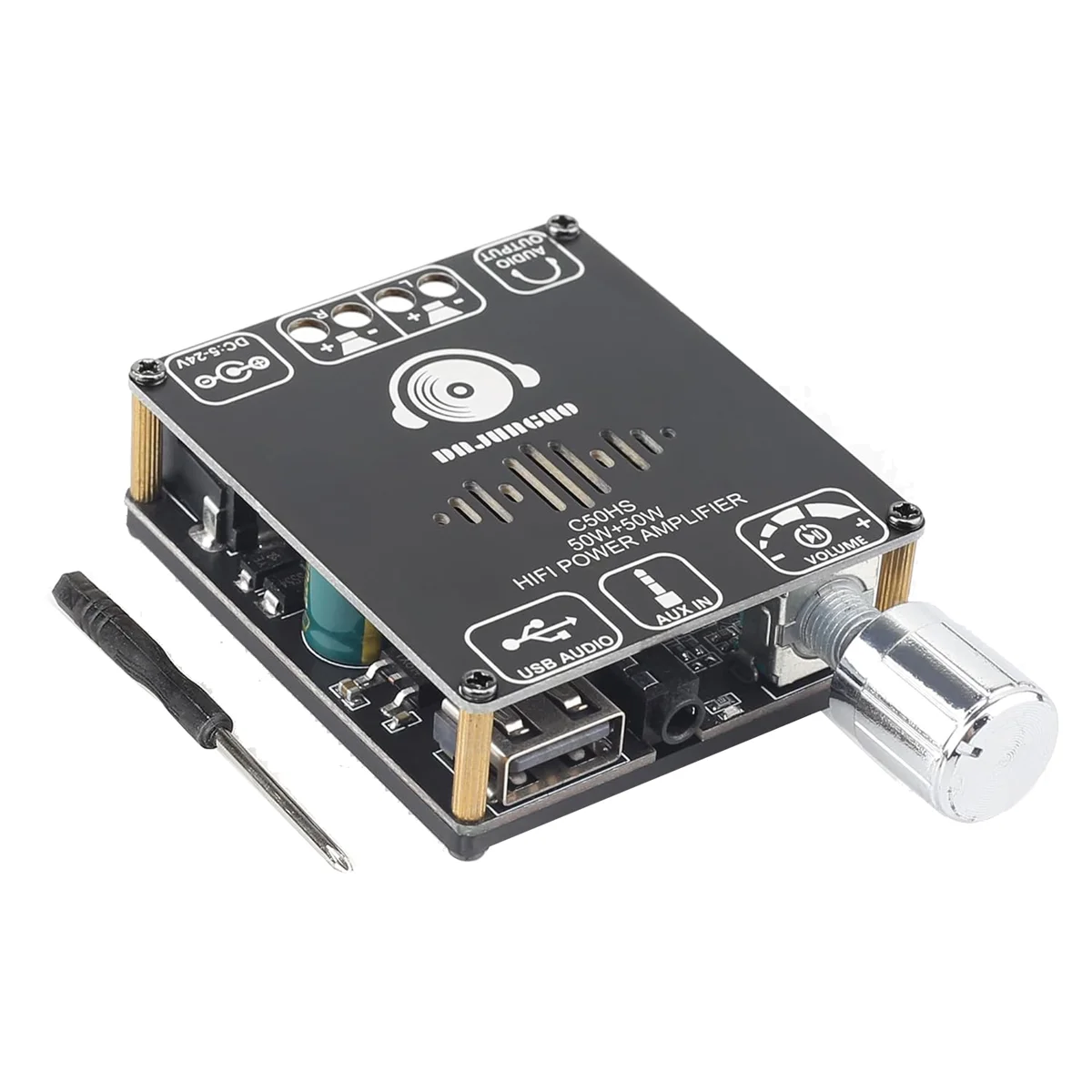 DAJUNGUO-placa amplificadora Bluetooth C50HS, módulo amplificador de potencia de Audio Digital de 50W + 50W, Chip HiFi TPA3116D2, 12-24V