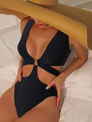 Sexy One-piece Hollowed-out Bikini  Swimwear Women  High Waist Bikinis Beautiful and Cool Swimsuit  High Waist Bikini